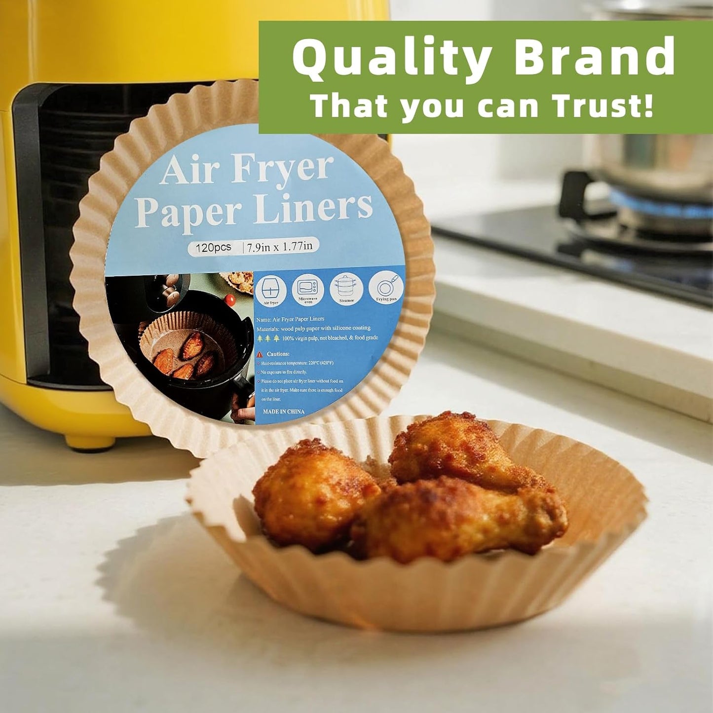 ASIAKASPALAUTUS - Paperivuoka air fryeriin 20 cm (220 kpl)