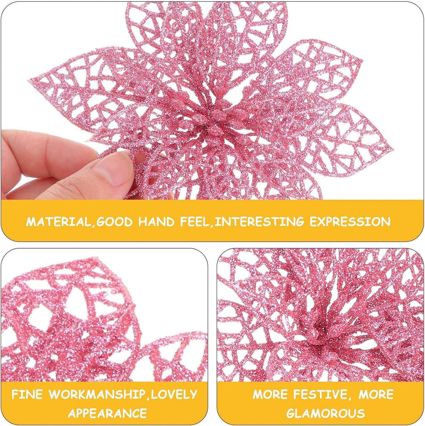 ASIAKASPALAUTUS - DIY Glitter-kukat 10 kpl