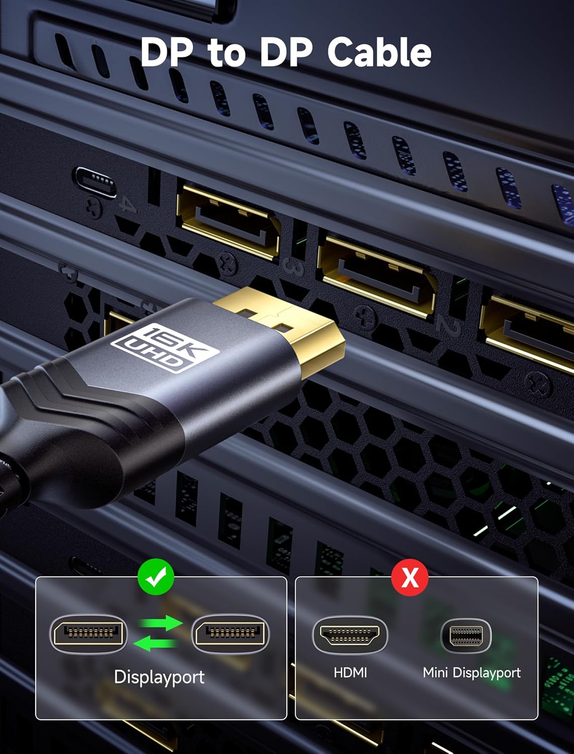 ASIAKASPALAUTUS - Displayport -kaapeli 3 m