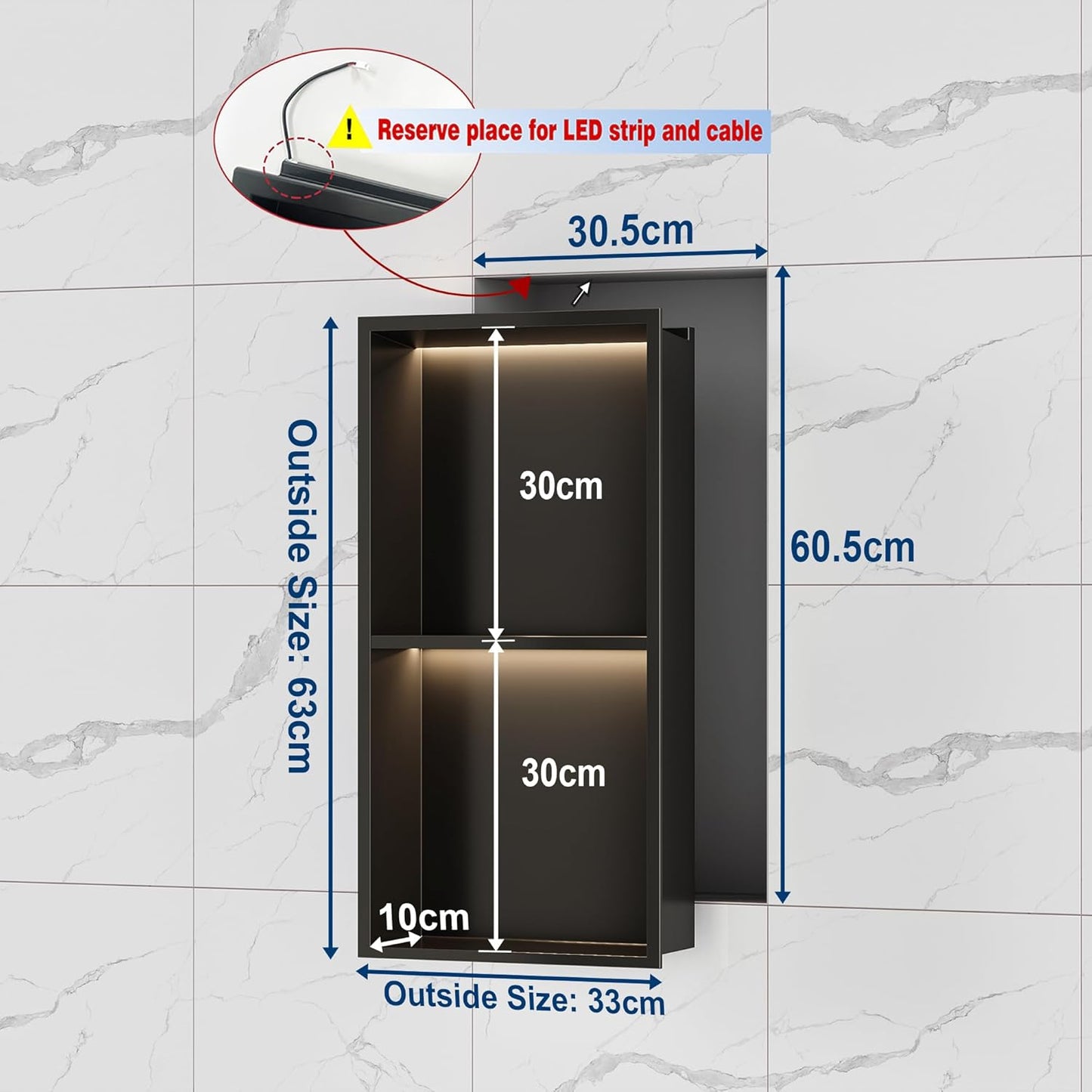 ASIAKASPALAUTUS - Suihkuhylly (upotettava)