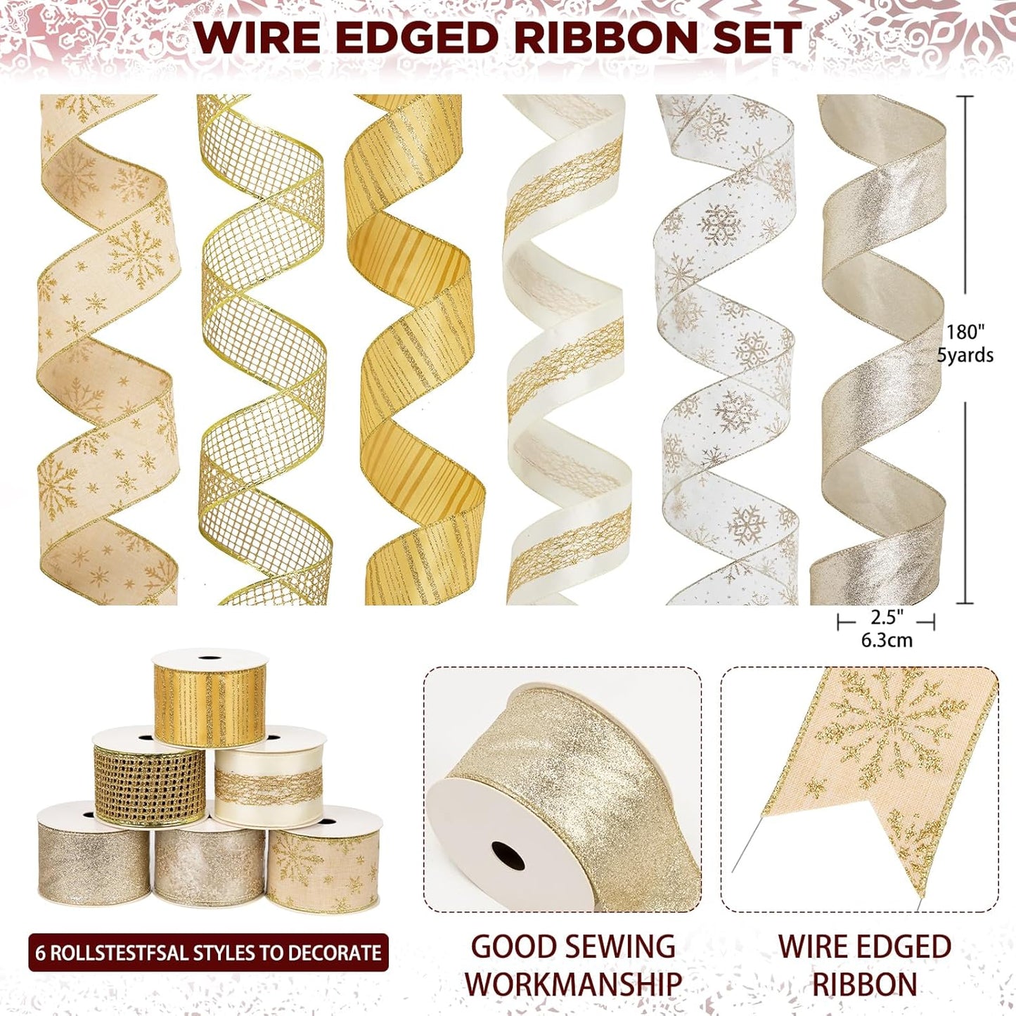 UUSI - DIY Joulunauhat 6 rll