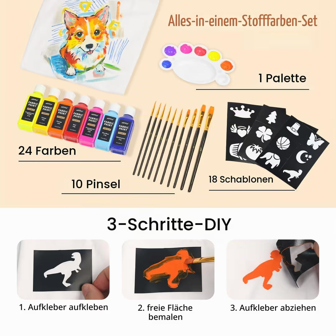 ASIAKASPALAUTUS - DIY Tekstiilivärit 23 kpl