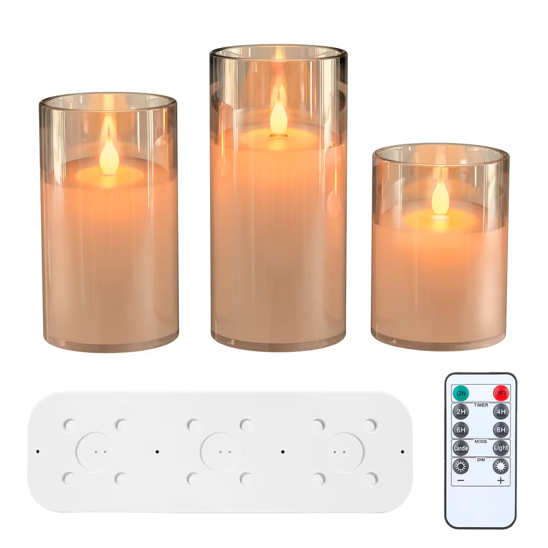 ASIAKASPALAUTUS - LED-kynttiläsetti 3 kpl