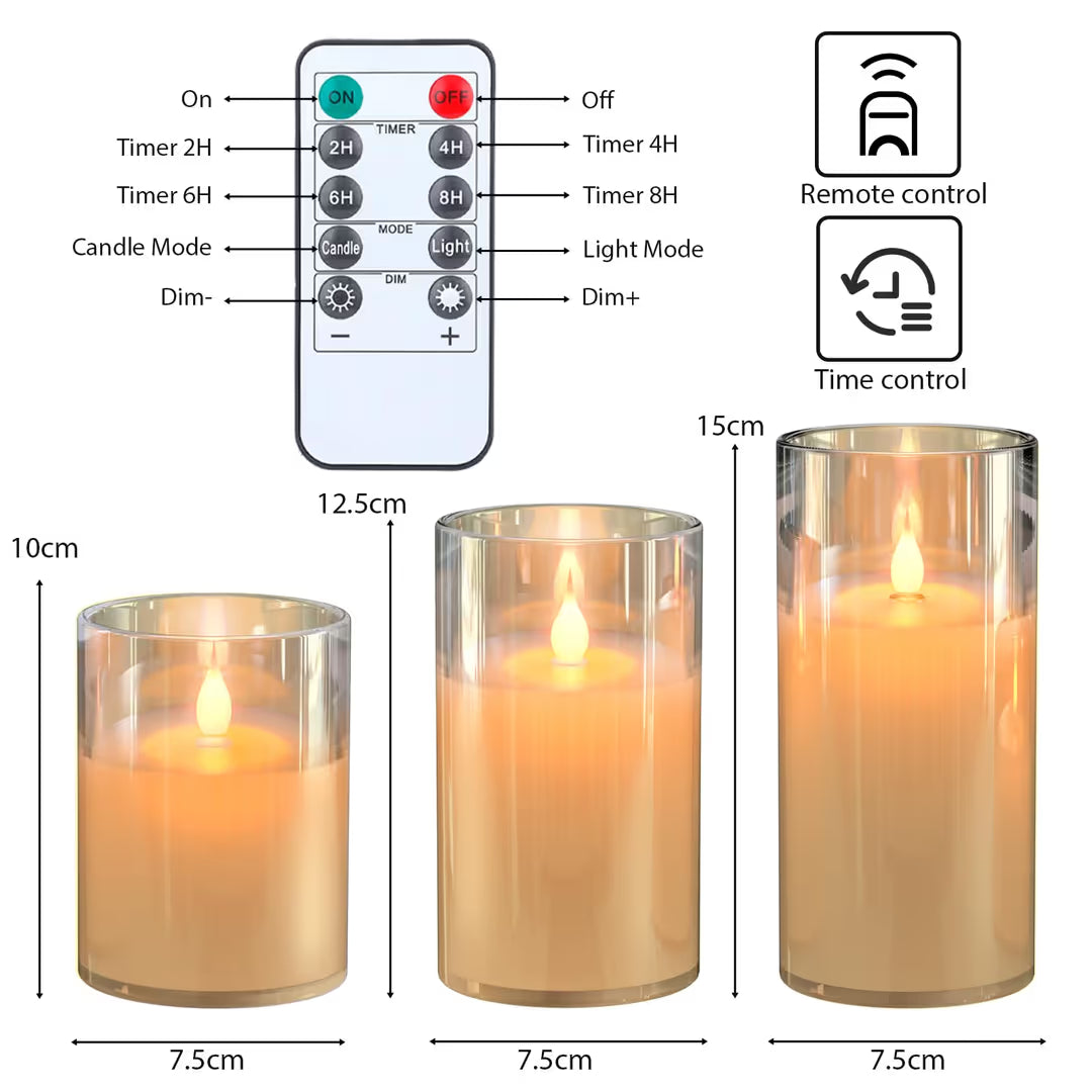 ASIAKASPALAUTUS - LED-kynttiläsetti 3 kpl