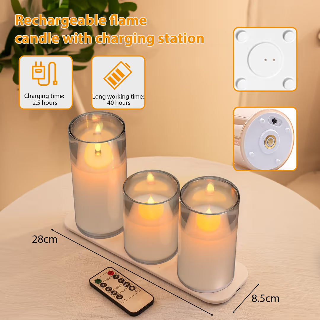 ASIAKASPALAUTUS - LED-kynttiläsetti 3 kpl