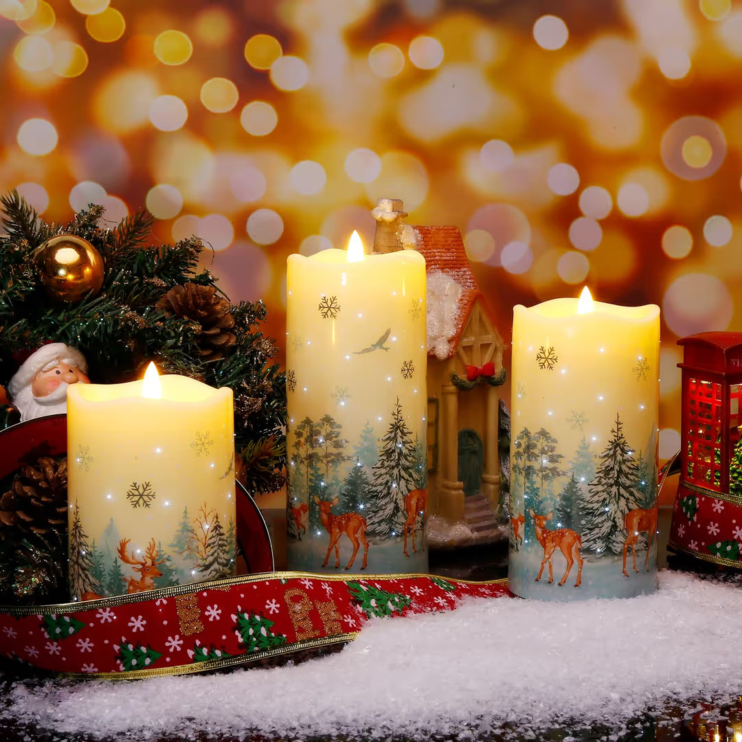 ASIAKASPALAUTUS - LED-kynttiläsetti 3 kpl