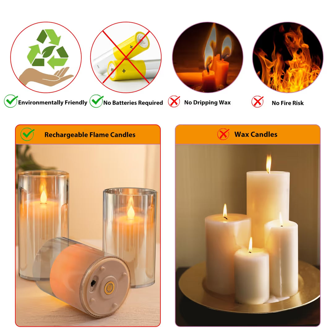 ASIAKASPALAUTUS - LED-kynttiläsetti 3 kpl