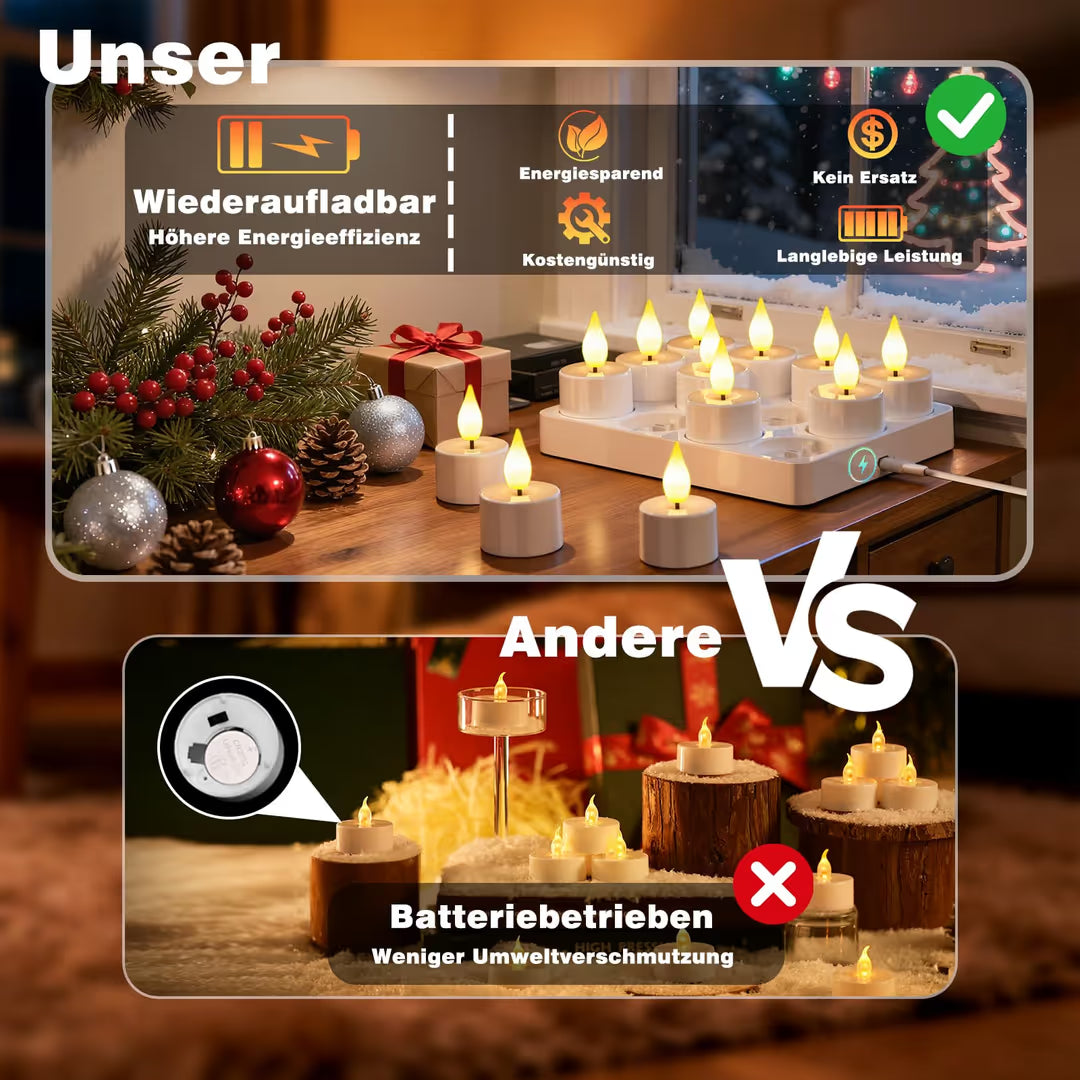 ASIAKASPALAUTUS - LED-tuikut 12 kpl (ladattavat)