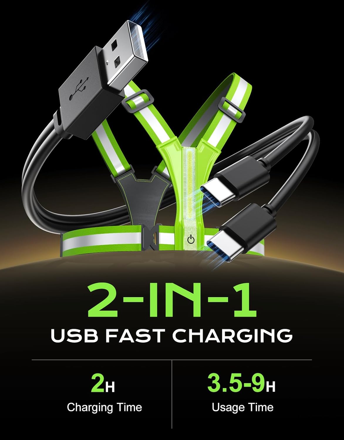 ASIAKASPALAUTUS - Heijastinliivi LED-valoilla