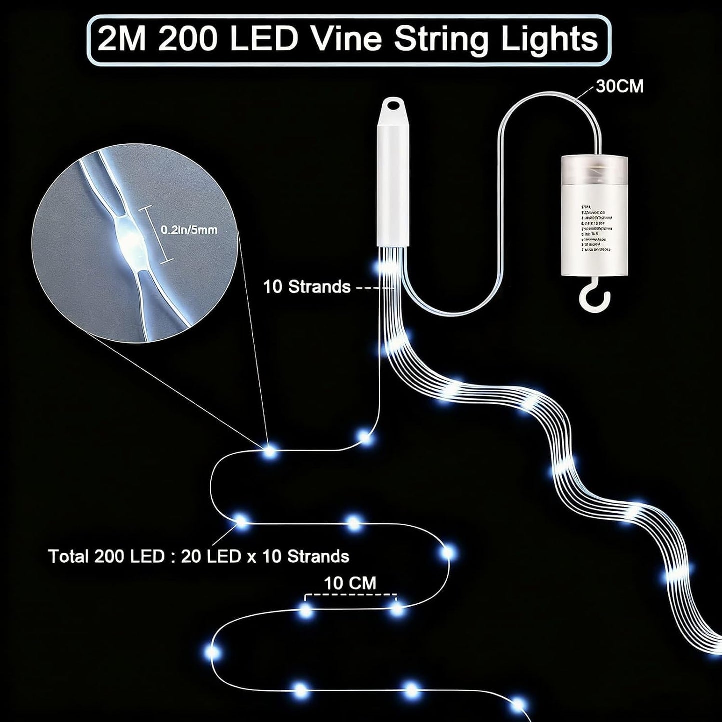 ASIAKASPALAUTUS - LED-valot 2 m 200 led