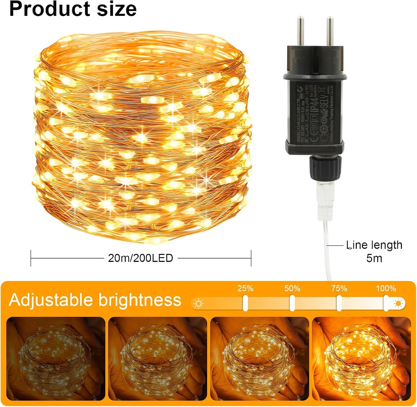 ASIAKASPALAUTUS - LED-valosarja 20 m 200 led