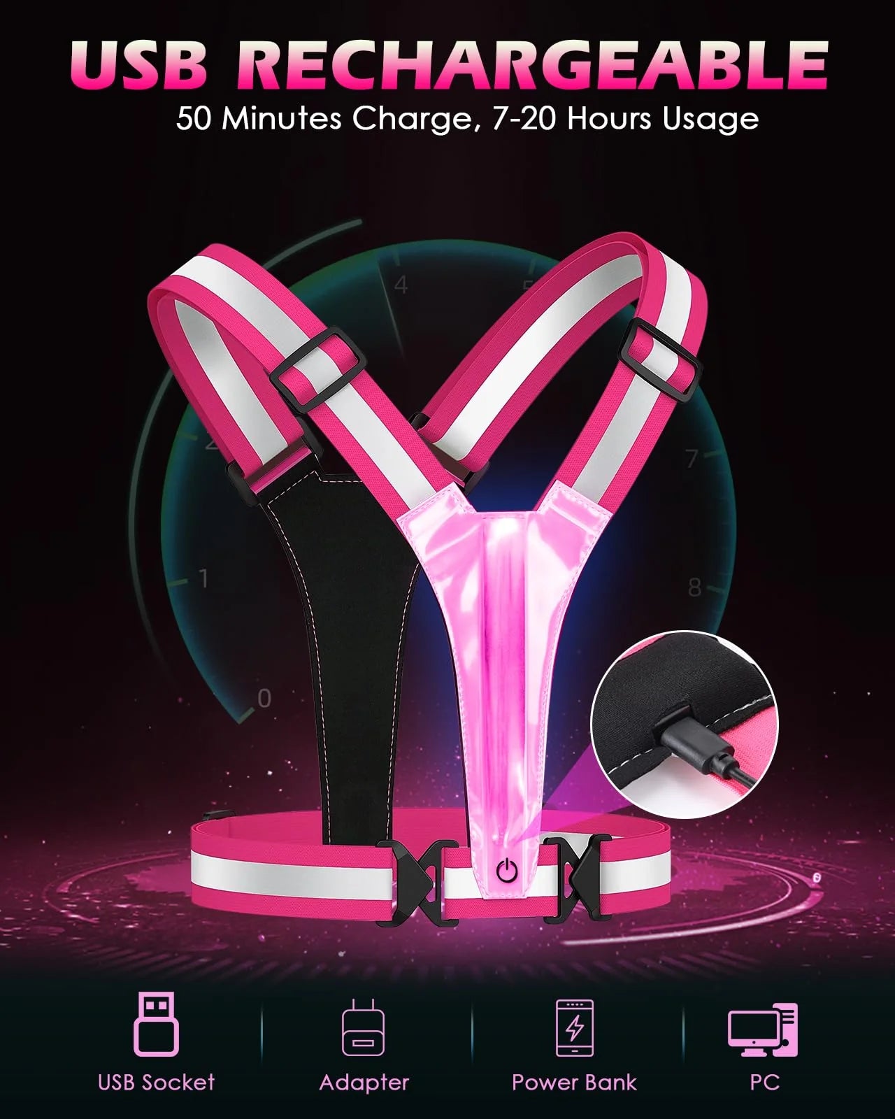 ASIAKASPALAUTUS - Heijastinliivi LED-valoilla