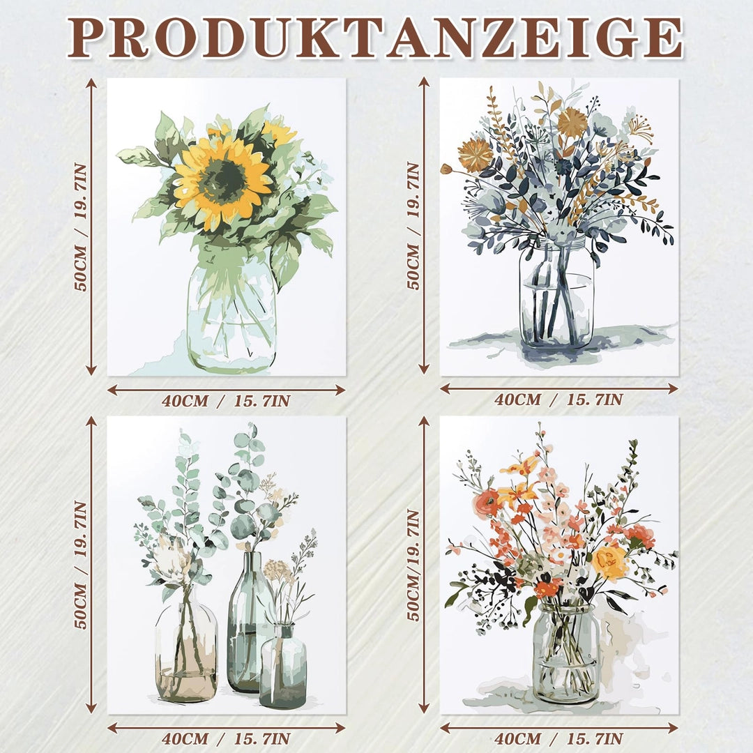 UUSI - Maalaa numeroiden mukaan 40x50 cm 4 kpl