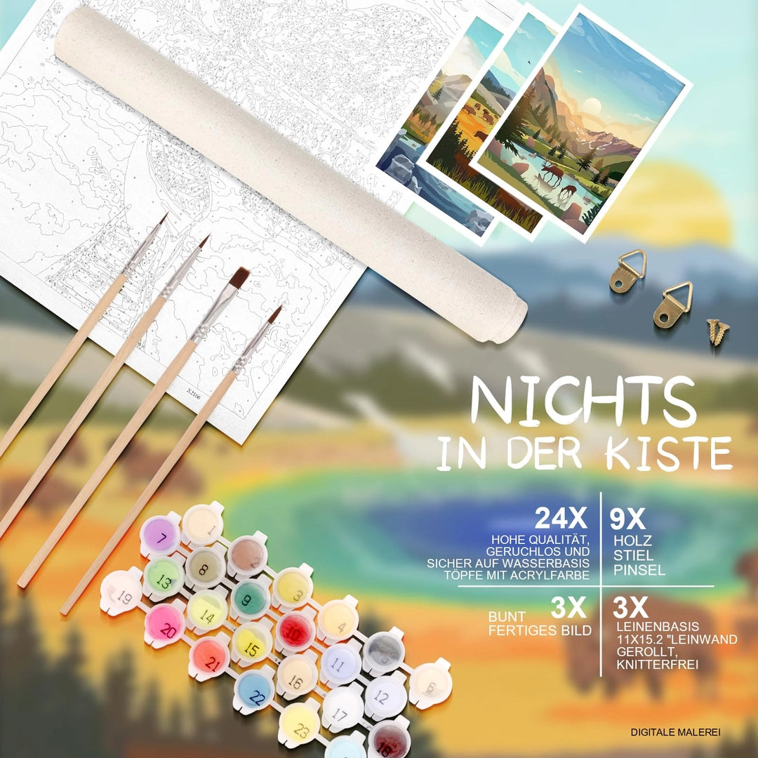 UUSI - Maalaa numeroiden mukaan 3 kpl