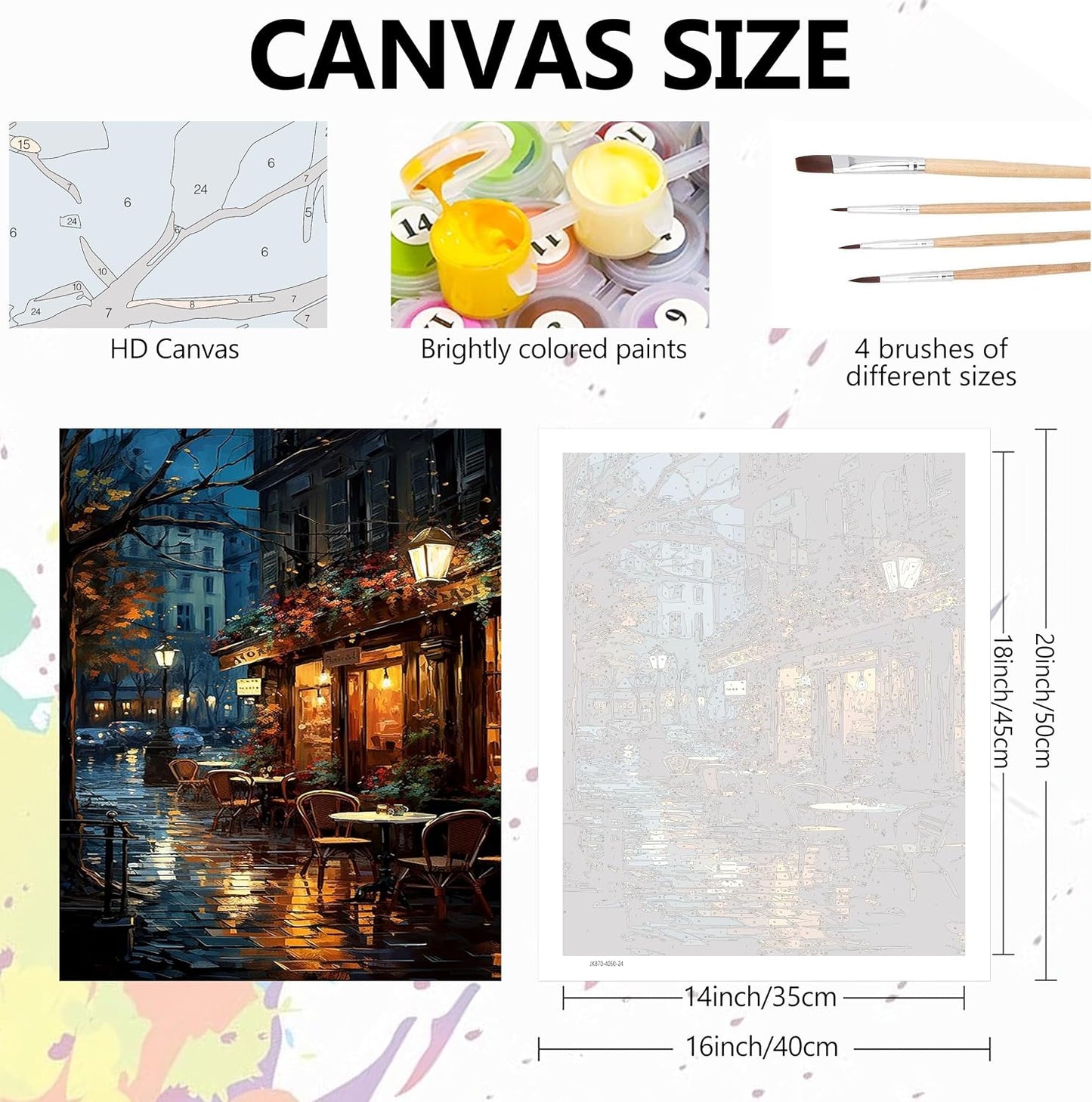 UUSI - Maalaa numeroiden mukaan 40x50 cm (2 kpl)
