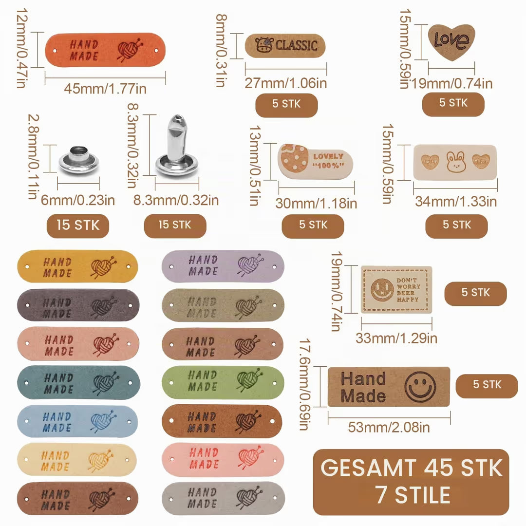 UUSI - DIY Neulemerkit 45 kpl