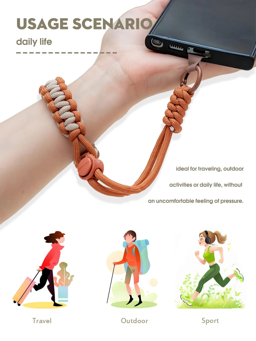 UUSI - Rannelenkki (esim. puhelimeen tai kameraan)