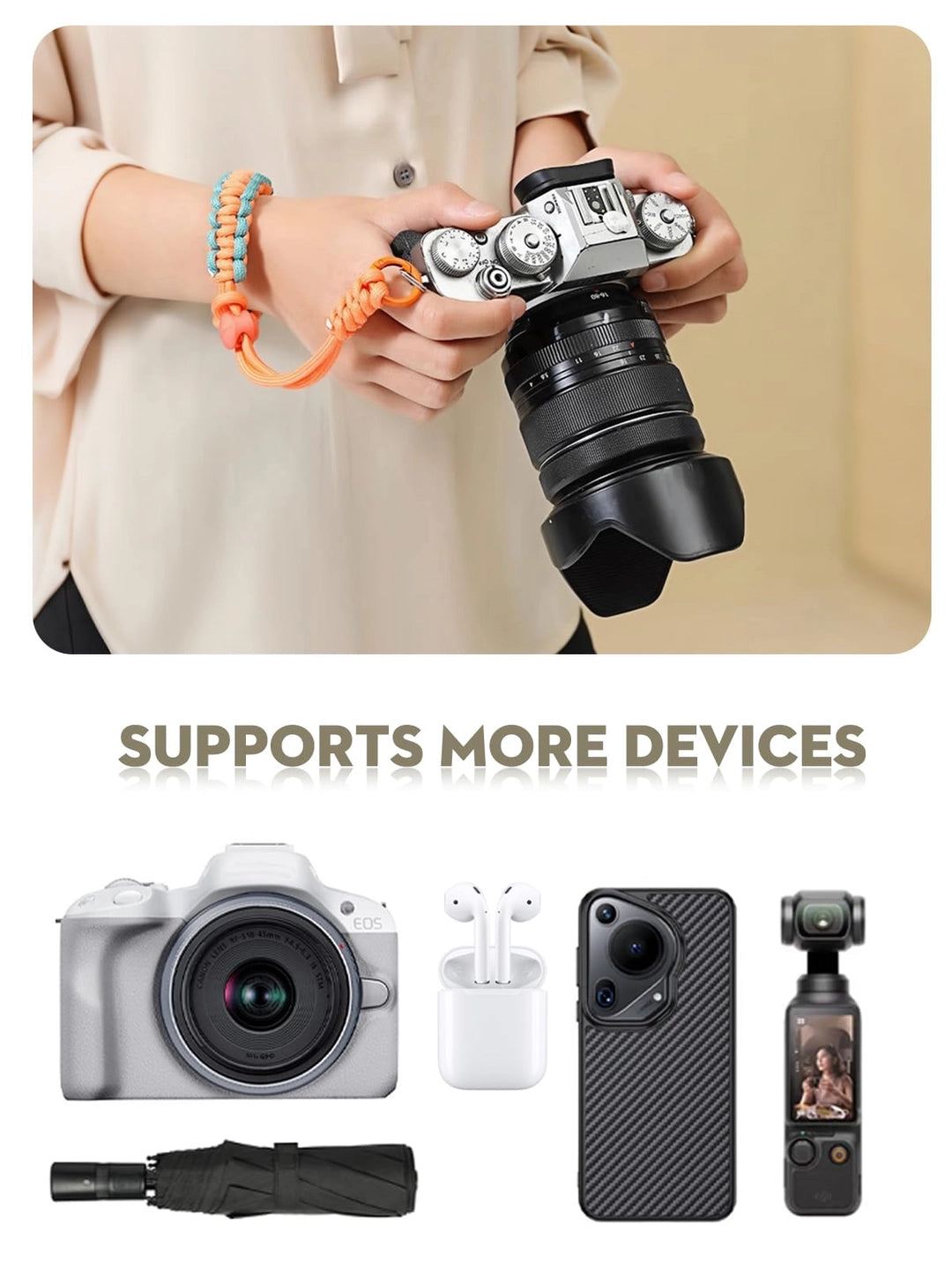 UUSI - Rannelenkki (esim. puhelimeen tai kameraan)