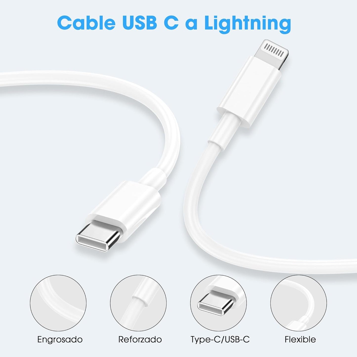 ASIAKASPALAUTUS - Latausjohto USB-C/Lightning 2 kpl