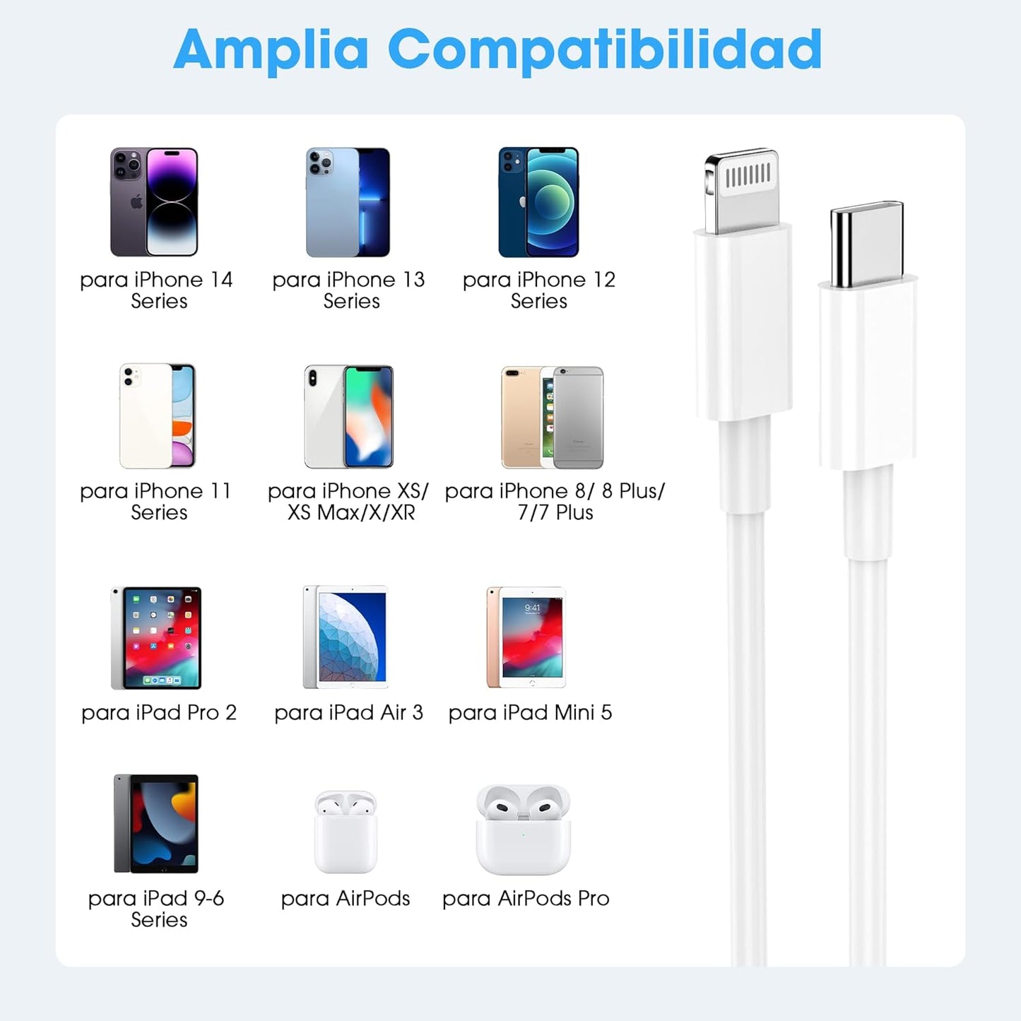 ASIAKASPALAUTUS - Latausjohto USB-C/Lightning 2 kpl