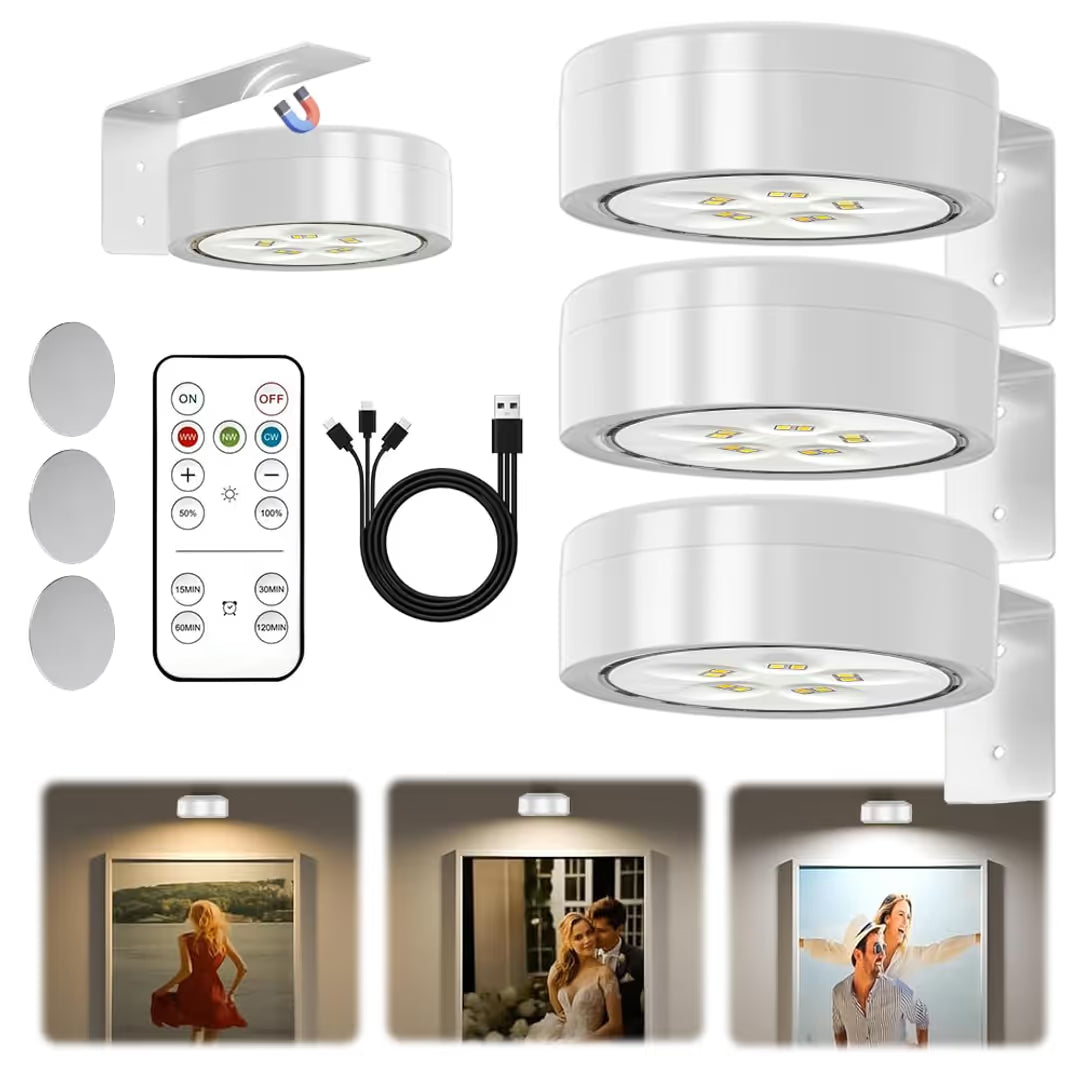 ASIAKASPALAUTUS - LED-valot 3 kpl (ladattavat)