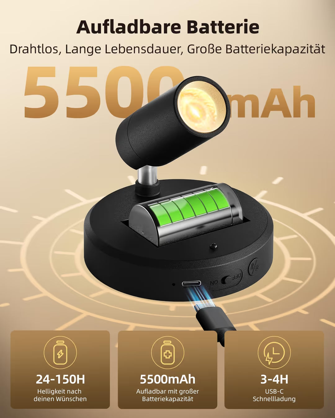 ASIAKASPALAUTUS - LED-valot 2 kpl (ladattavat)