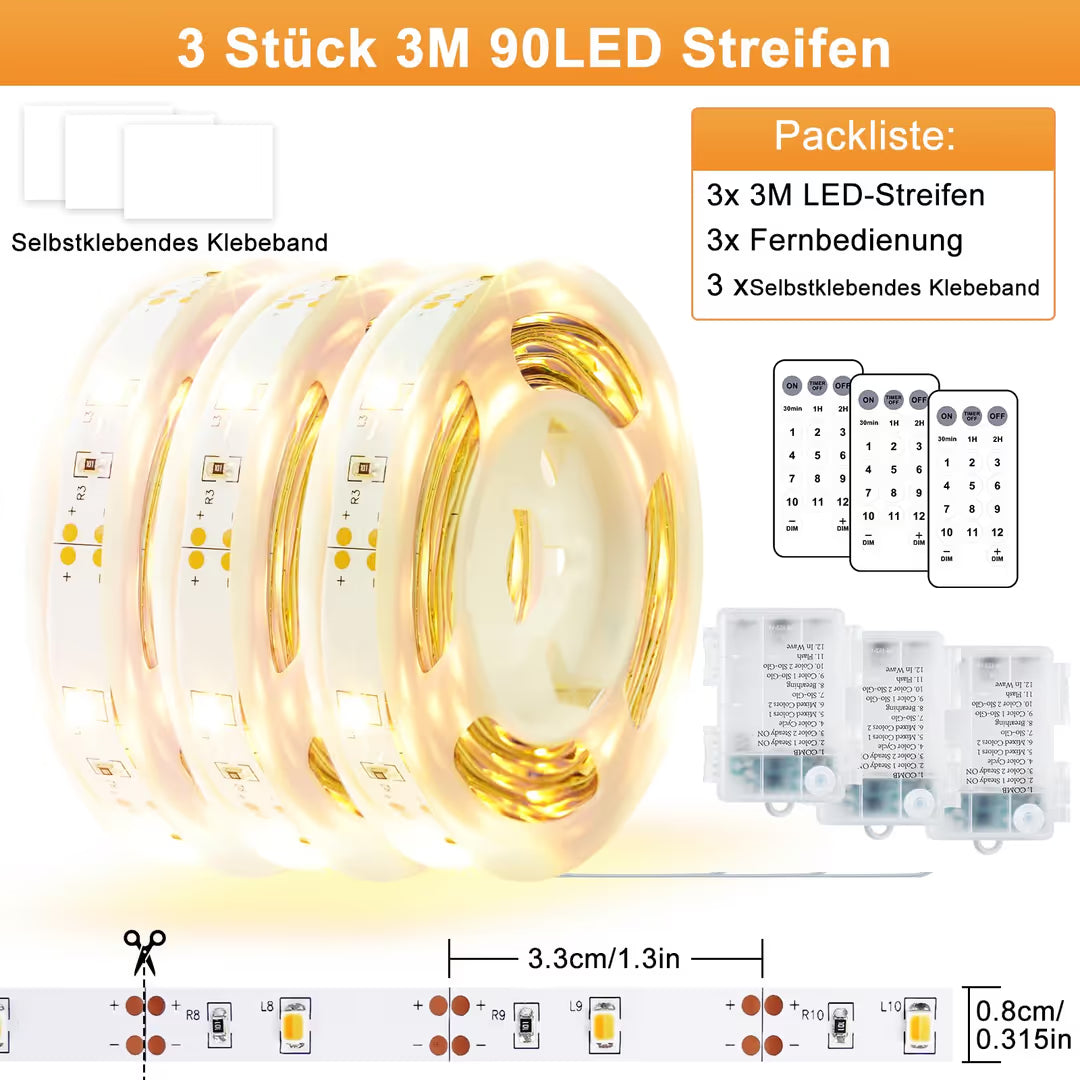 ASIAKASPALAUTUS - LED-valonauha 3 m (3 kpl)