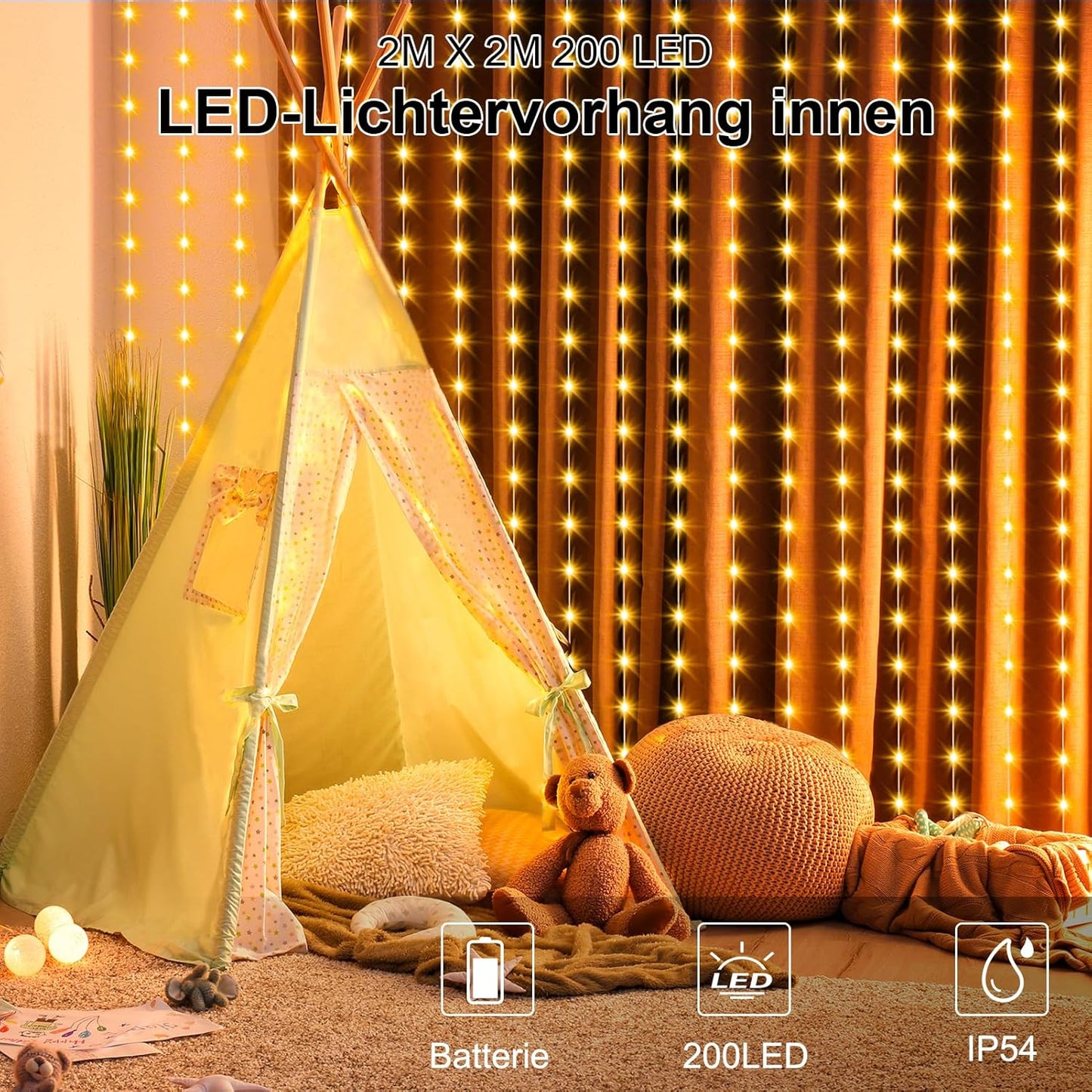 ASIAKASPALAUTUS - LED-valoverho 2x2 metriä