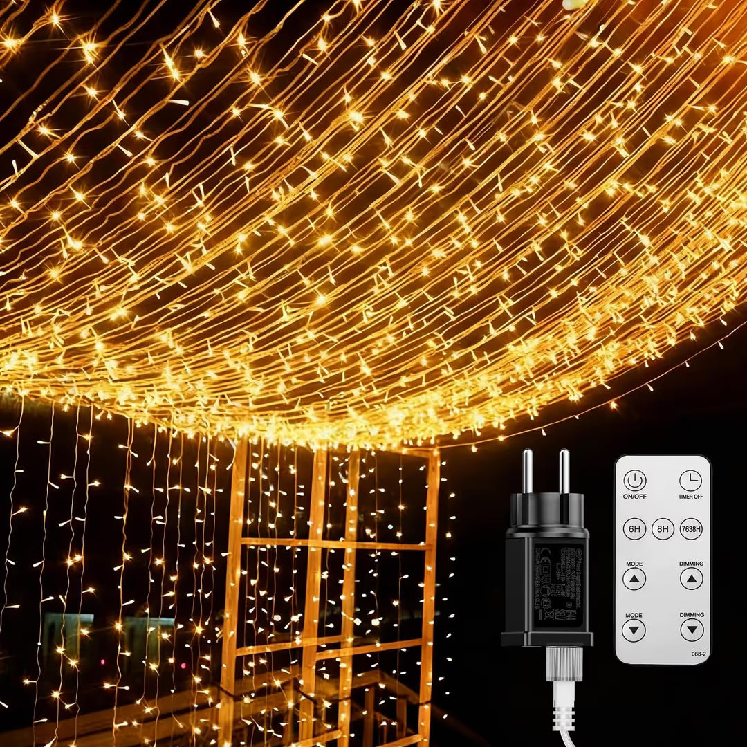 ASIAKASPALAUTUS - LED-valoverho 12x3 metriä