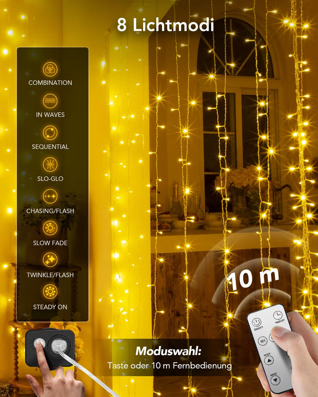 ASIAKASPALAUTUS - LED-valoverho 12x3 metriä