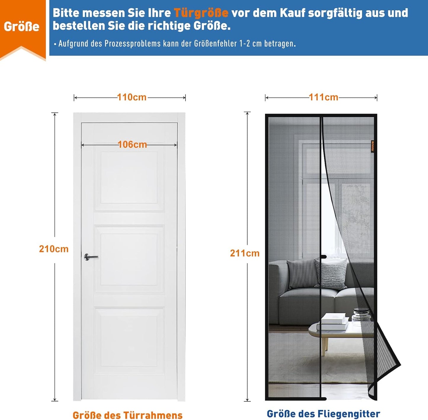 ASIAKASPALAUTUS - Verkko-ovi 110x210 cm